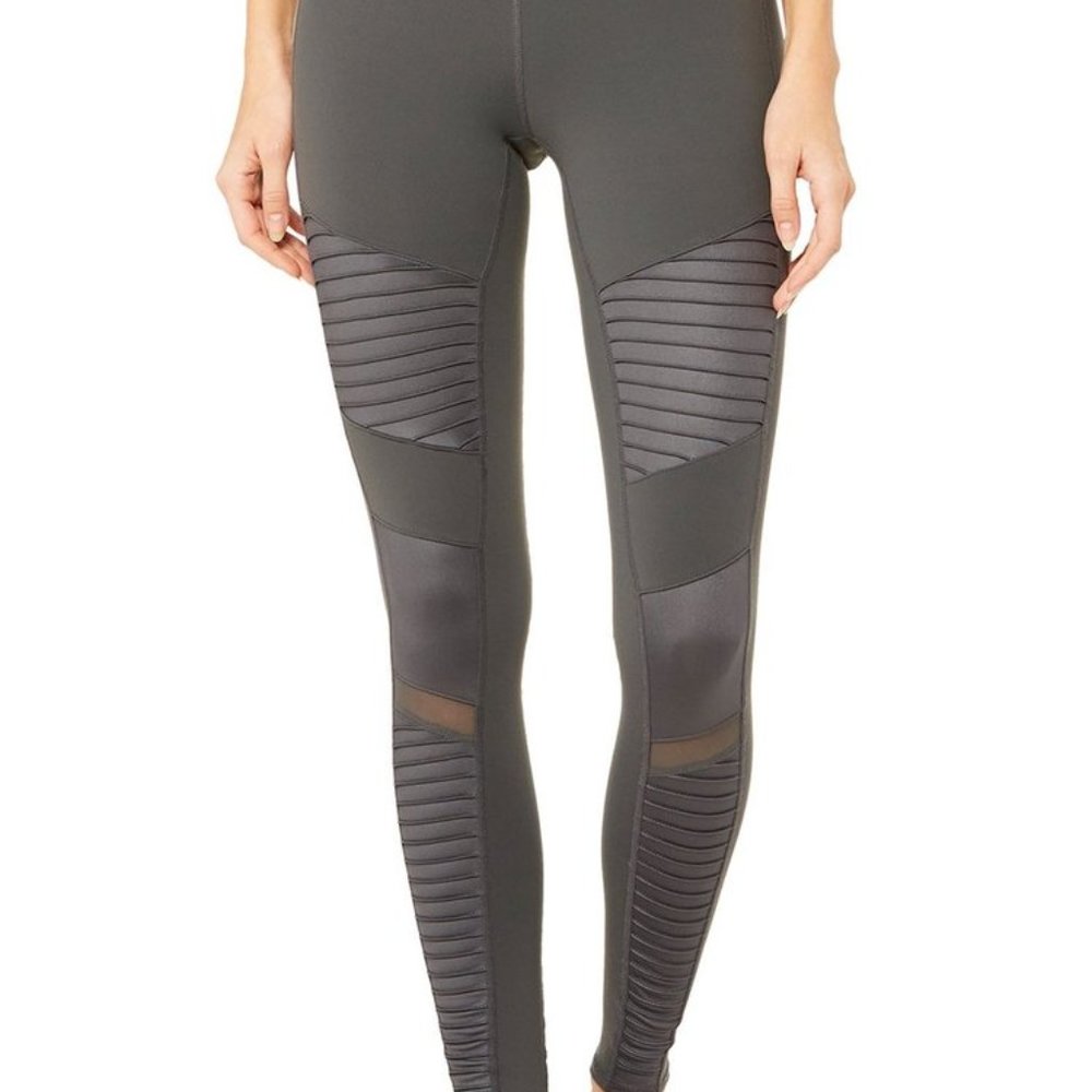 Alo Yoga Grey Moto Leggings